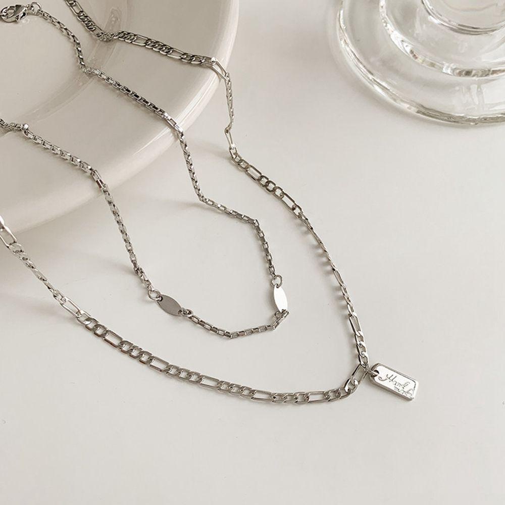 Vòng Cổ Hai Lớp Phong Cách Hiphop Thời Trang Hàn Quốc Cho Nam Và Nữ