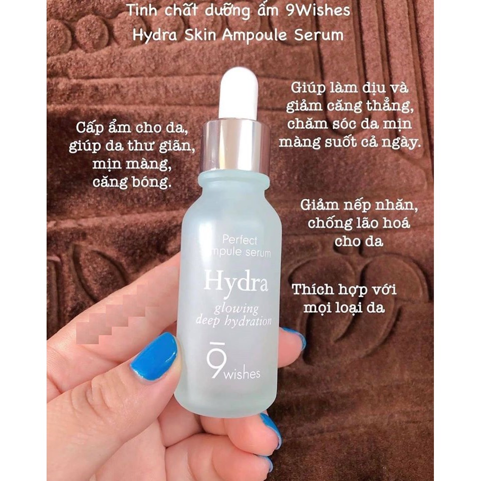 Tinh Chất Cấp Ẩm Và Dưỡng Sáng Da 9 Wishes Hydra Skin Ampule Serum 25ml