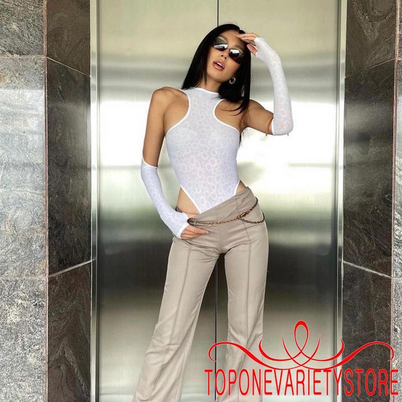 TOPQ-Women Long Hollow Sleeve Irregular Circle Crew Neck Tight Snap Thong-Style Bottom Korean Style Jumpsuit | BigBuy360 - bigbuy360.vn