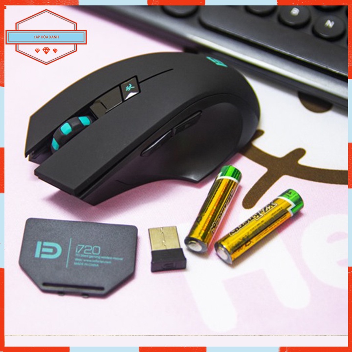 Chuột Máy Vi Tính Laptop Gaming Không Dây FD-i720 Wireless Mouse Pc Chơi Game Chính Hãng