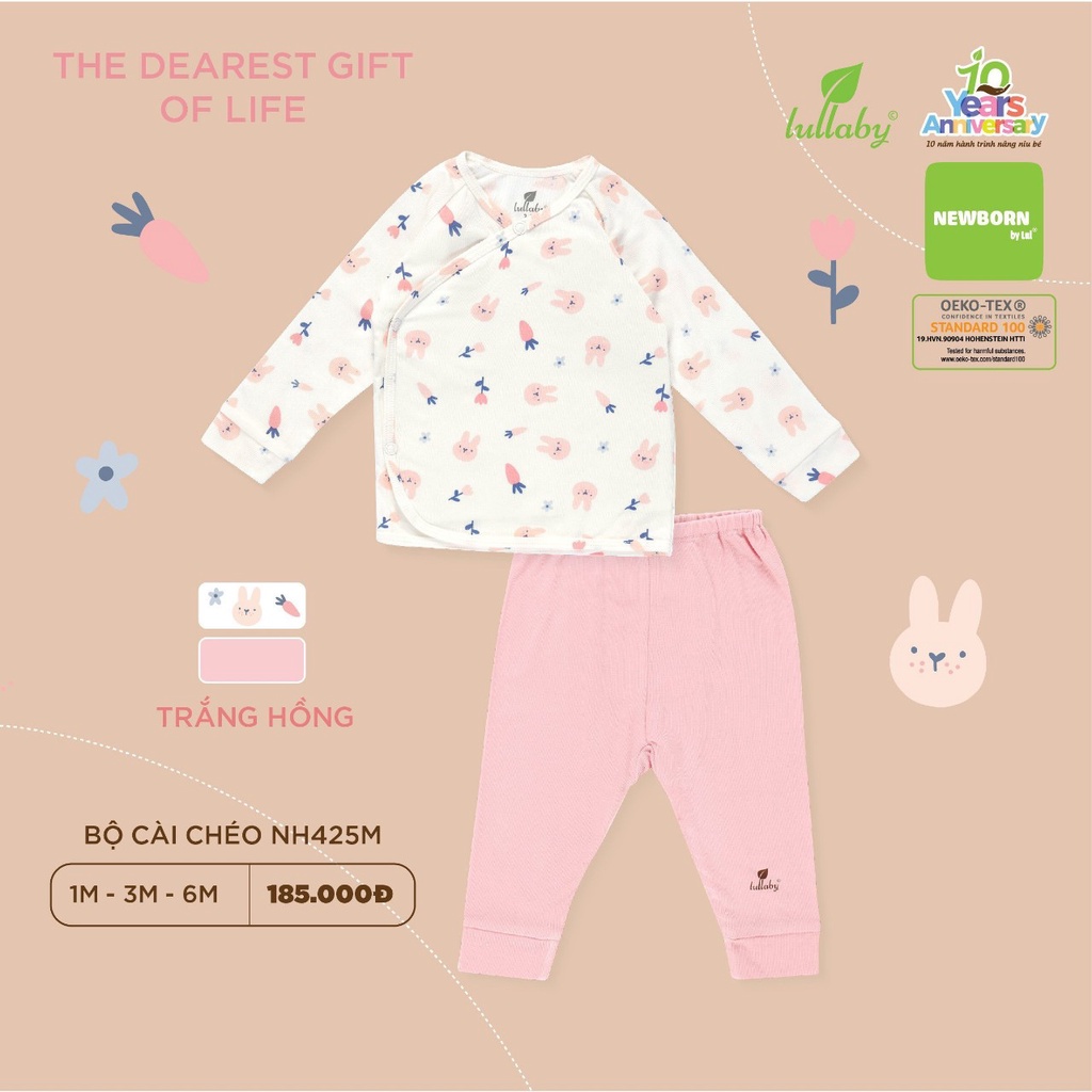 Bộ sơ sinh cài chéo chất liệu cao cấp Lullaby