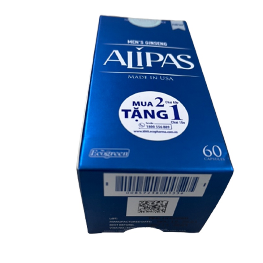 Sâm ALIPAS Hộp 60 viên - Tăng cường sinh lực phái mạnh - Cvspharmacy