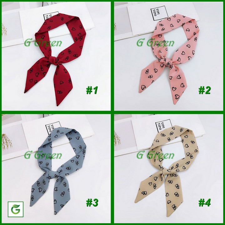 Khăn lụa turban dài satin quấn túi, quàng cổ, đeo tay, thắt nơ 5x90cm 1-16