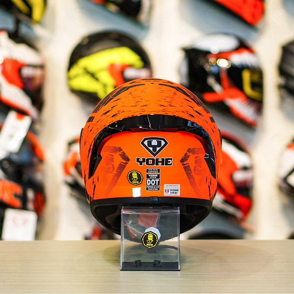 Nón Fullface Yohe 978 Plus Đen Cam Nhám