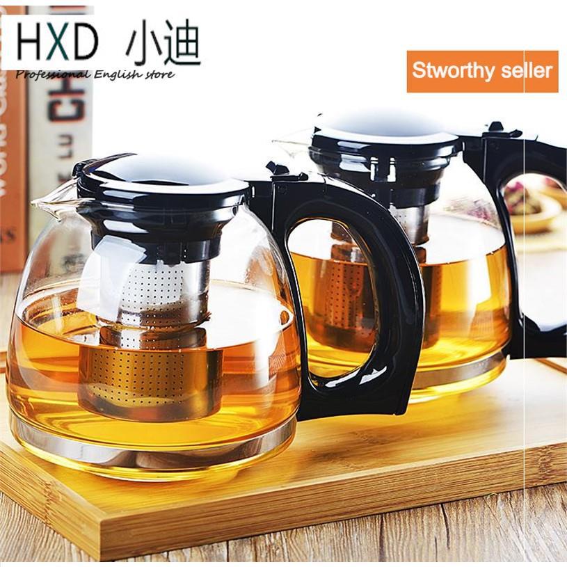 [SALE 15% 3 NGÀY] Bình ấm lọc trà cafe cà phê thủy tinh cao cấp có lõi lọc 1200ml A166