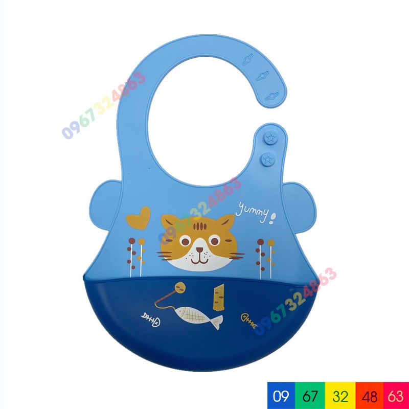 Yếm ăn dặm SILICON CÓ TAI KÈM MÁNG siêu mềm dẻo cho bé