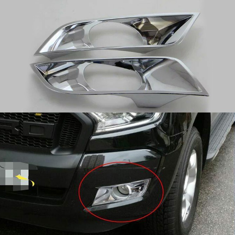 Bộ 2 Viền đèn gầm Ford Ranger 2016 2017 2018 2019 2020 mạ crom