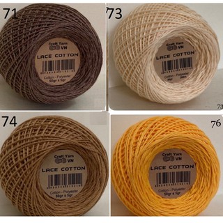 Sợi Lace cotton ( mã từ 61-94 )-50g