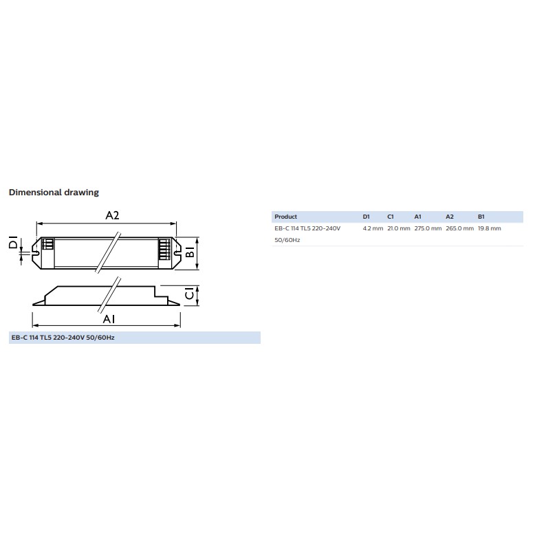 TĂNG PHÔ (BALLAST) ĐIỆN TỬ EBC 128 T5 220-240V 50/60HZ PHILIPS