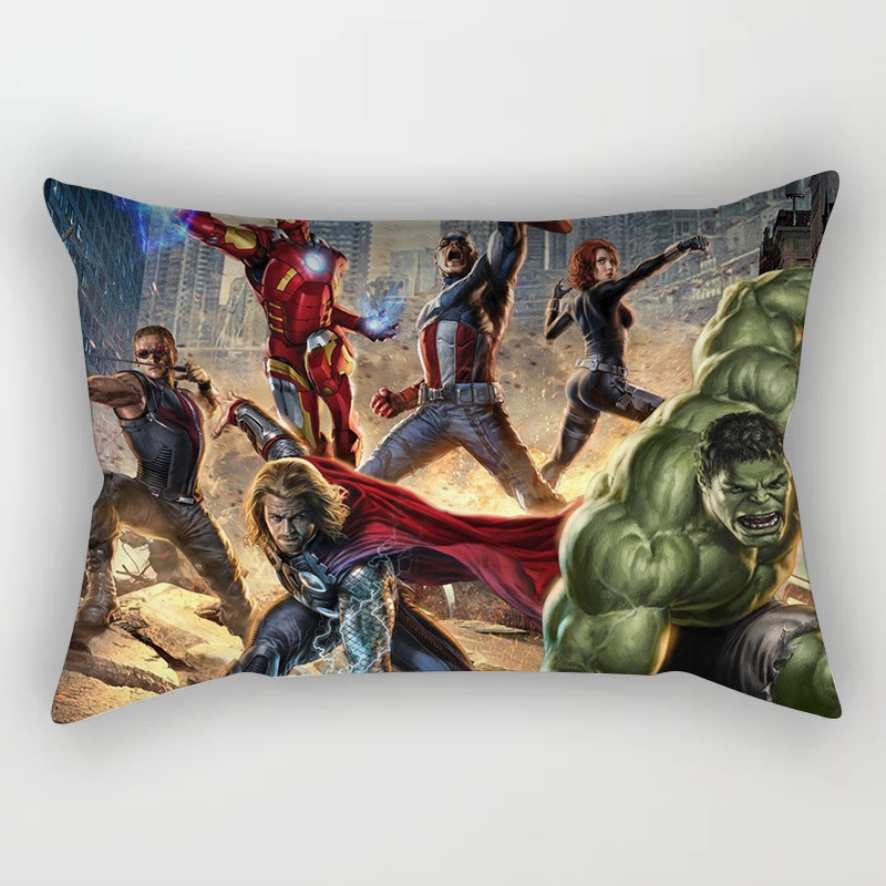 Vỏ Gối Chữ Nhật 30x50cm/50x75cm In Hình Siêu Anh Hùng Marvel Sáng Tạo Trang Trí Nhà Cửa