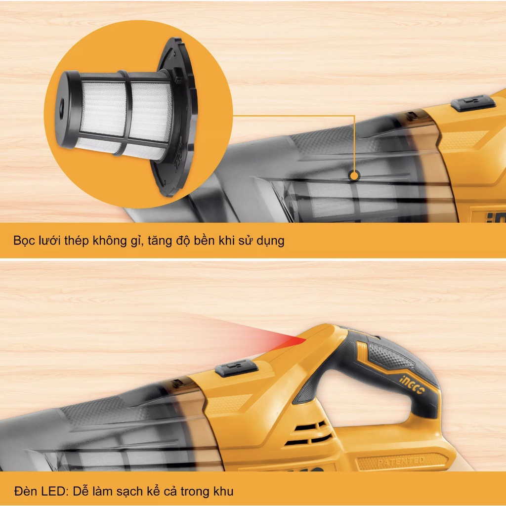 MÁY HÚT BỤI DÙNG PIN INGCO 20V CVLI2001
