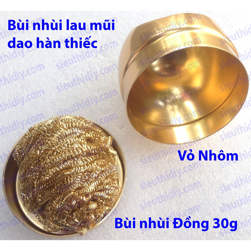 Bùi nhùi Đồng/Thép hộp lau mũi dao hàn thiếc, làm sạch - ăn thiếc bền mũi hàn