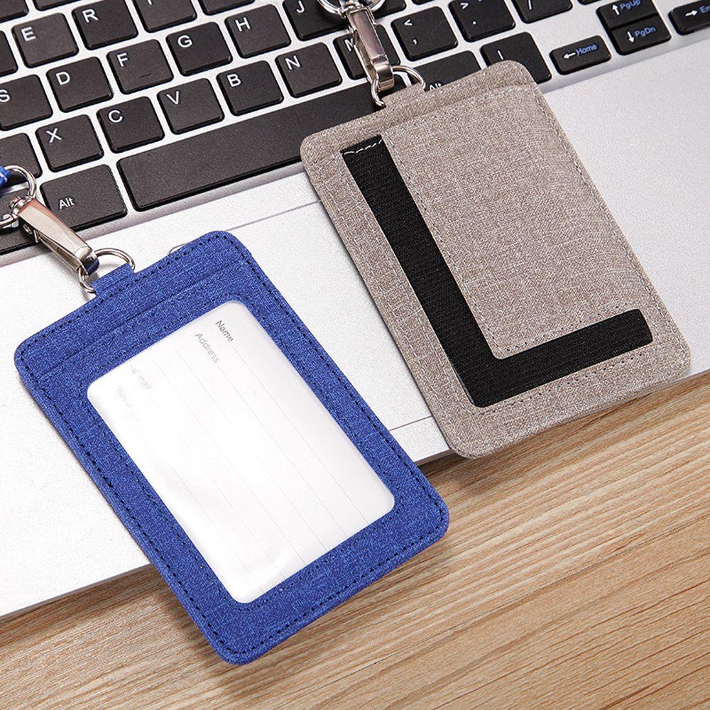 Vỏ Da PU Mini Đựng Thẻ ID Kèm Dây Đeo Cho Học Sinh / Văn Phòng