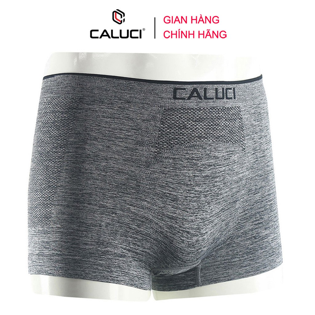 Combo 3 quần lót nam Boxer CALUCI CA13, sịp đùi dệt liền cao cấp, mềm mịn, co giãn tốt