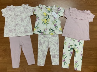 Set quần áo bé gái Tu auth siZe 9-12m
