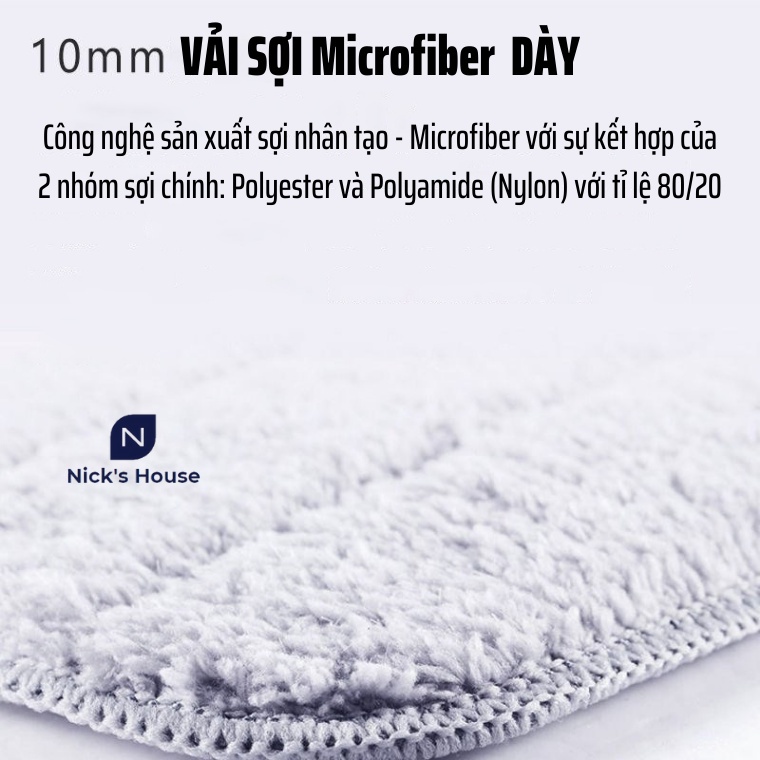 Miếng Vải - Bông Lau Thay Thế Cây Lau Nhà Thông Minh Tự Vắt Tiện Lợi - Kích Thước 33x12cm và 38x12cm Hình Chữ Nhật