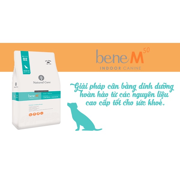 THỨC ĂN NATURAL CORE BENE M50 CHO CHÓ THỊT GÀ &amp; CÁ HỒI bao 5kg