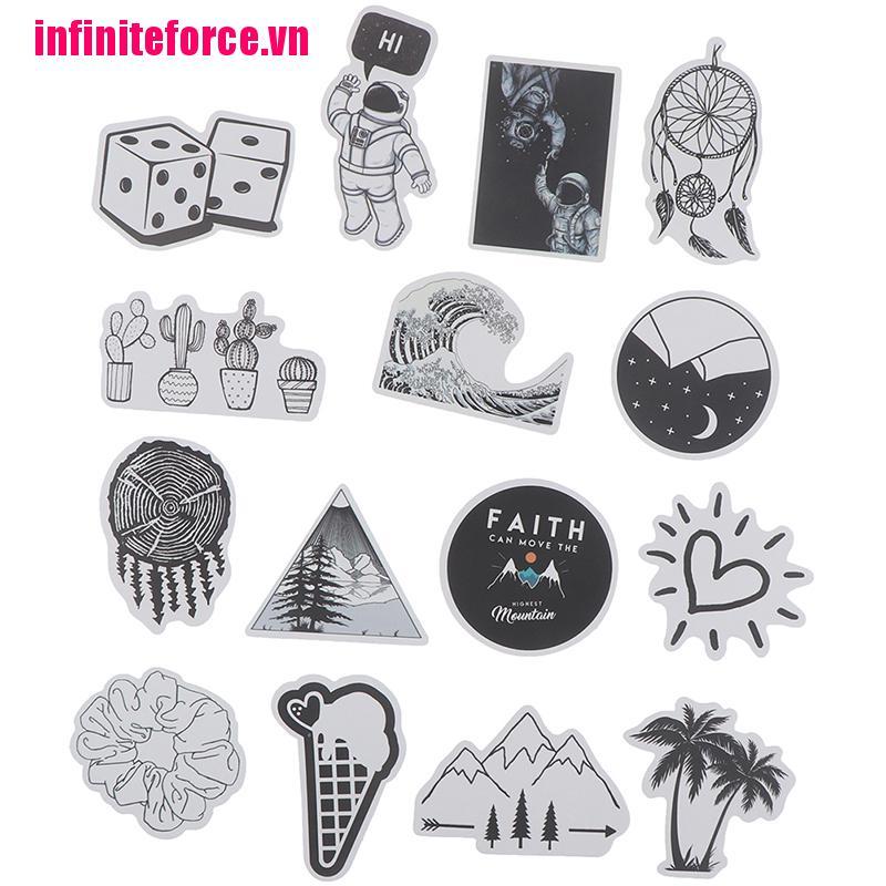 Set 50 Phụ Kiện Trang Trí Đa Năng Màu Trắng Đen Xinh Xắn