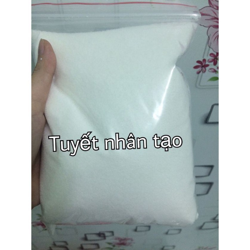 Tuyết Nhân Tạo Loại 50Gram Đóng Gói Túi Zip Nguyên Liệu Làm