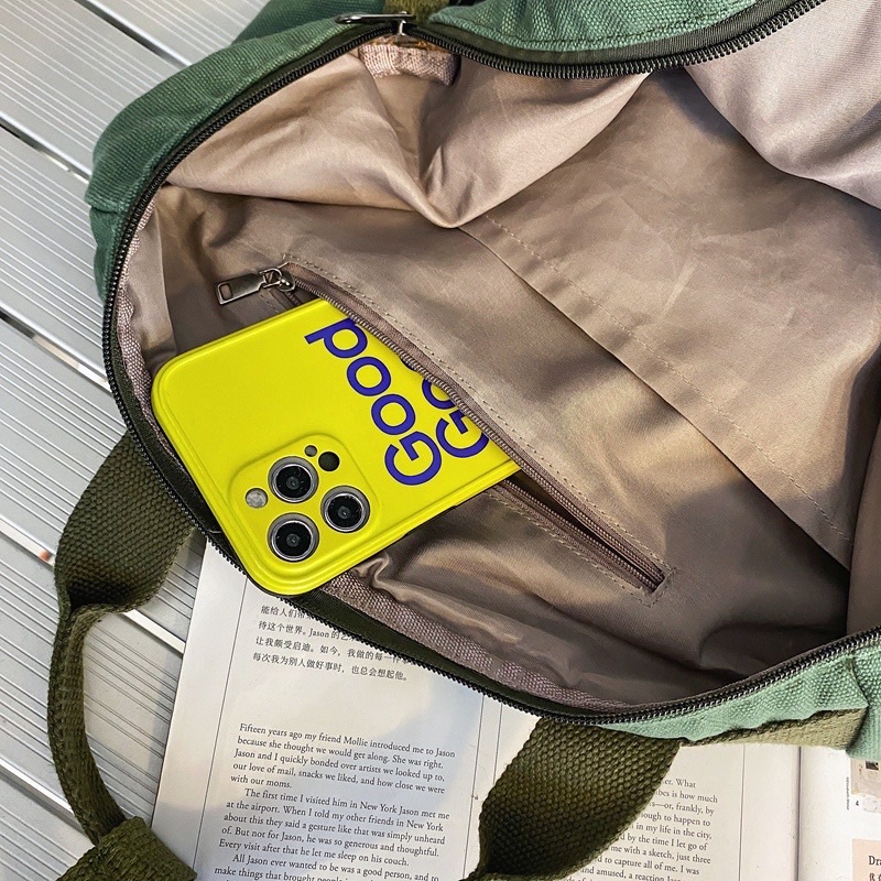 Balo 2 quai hình chữ nhật phong cách Vintage