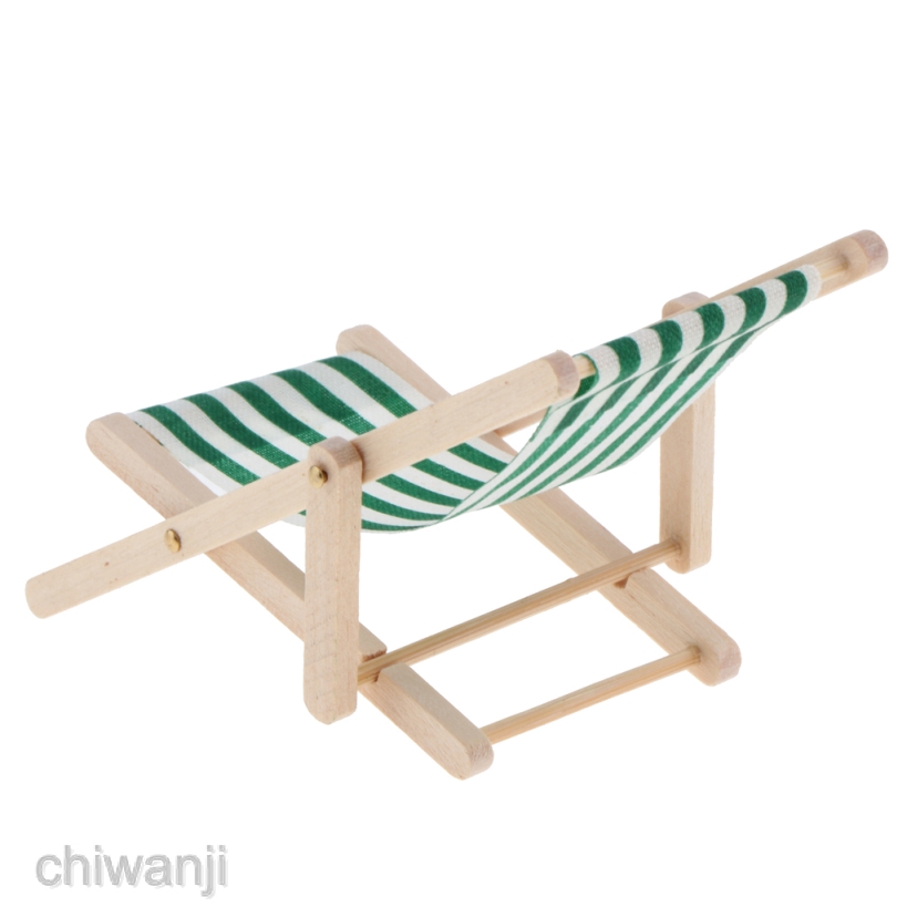 Mô Hình Ghế Xếp Màu Xanh Lá Đậm Tỷ Lệ 1 / 12 Dùng Trang Trí Nhà Búp Bê