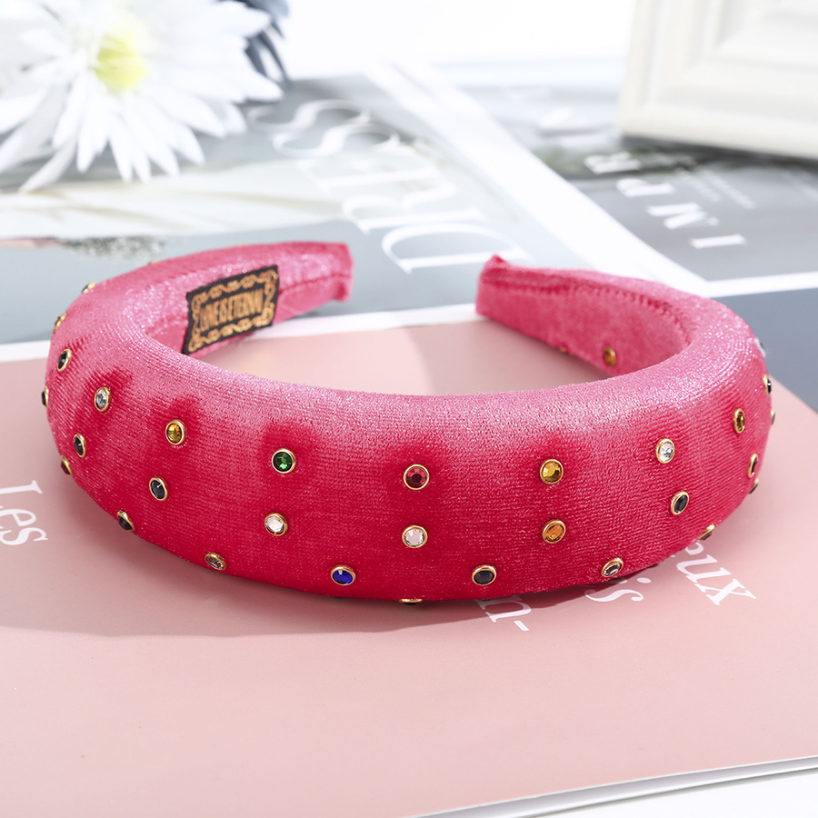 Băng Đô Cài Tóc Màu Trơn Đính Đá Lấp Lánh Phong Cách Hàn Quốc Cho Nữ