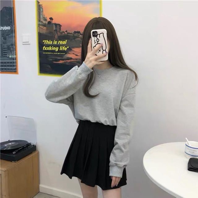 [ORDER] Croptop nỉ mỏng xẻ, buộc nơ lưng ullzang - Có ảnh thật