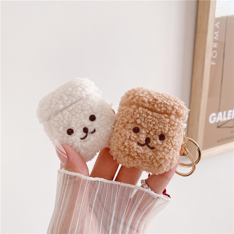 Vỏ Bảo Vệ Hộp Sạc Tai Nghe Bluetooth Airpods 1 2 Pro Bằng Vải Bông Hình Chú Chó Teddy