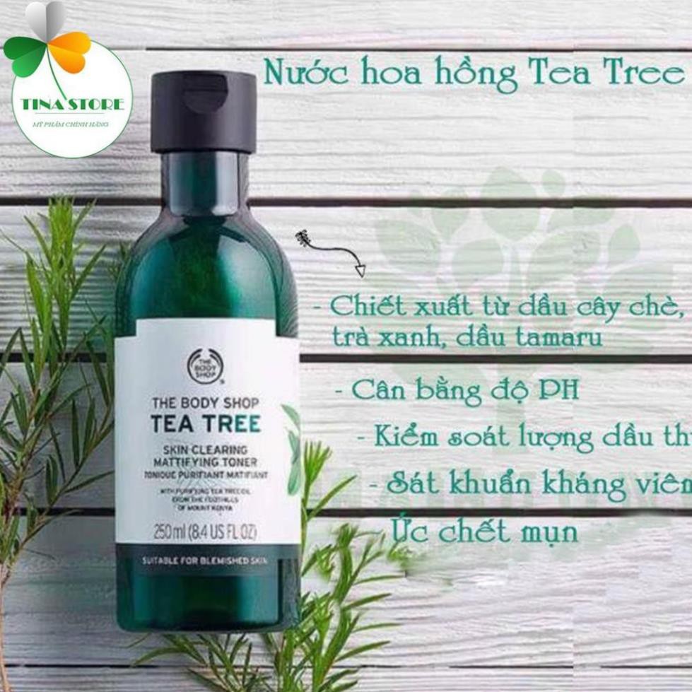 [Chính Hãng] Toner Da Dầu Mụn The Body Shop Tea Tree Skin Clearing Mattifying Toner - Nước Hoa Hồng Trầm Trà