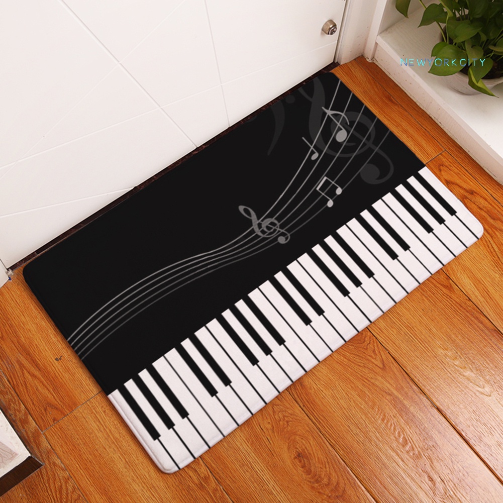 Thảm lót cửa chùi chân Chống Trượt Hình Đàn Piano Ghi Chú