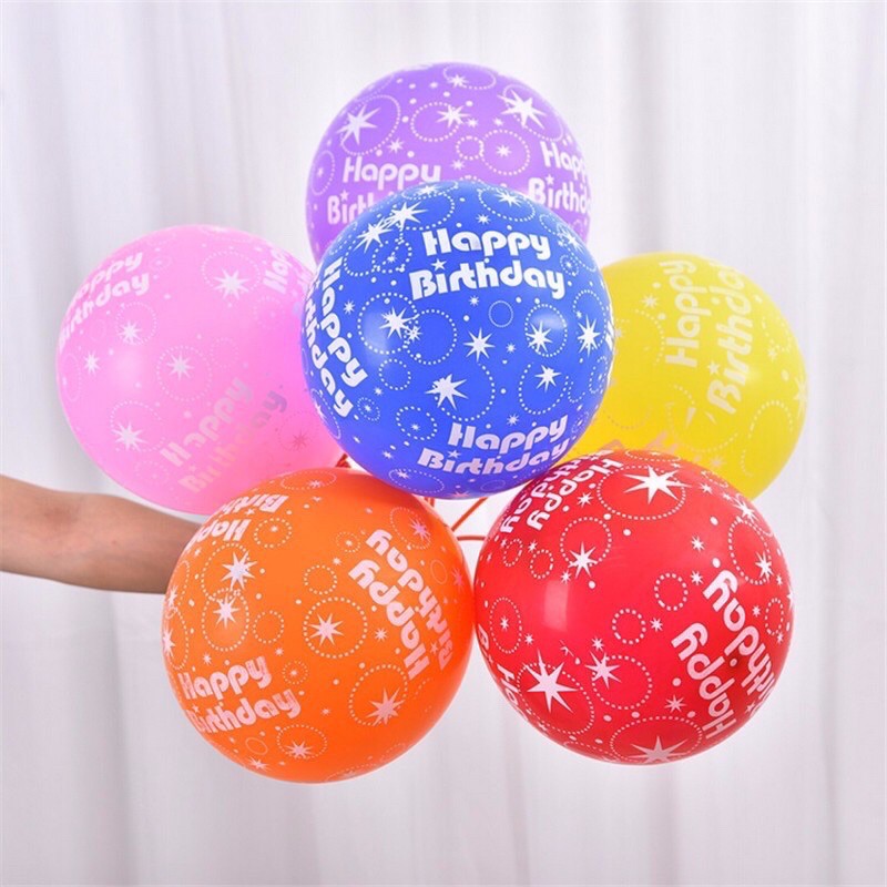 Combo 10 bóng in chữ happy biryhday Đủ Màu