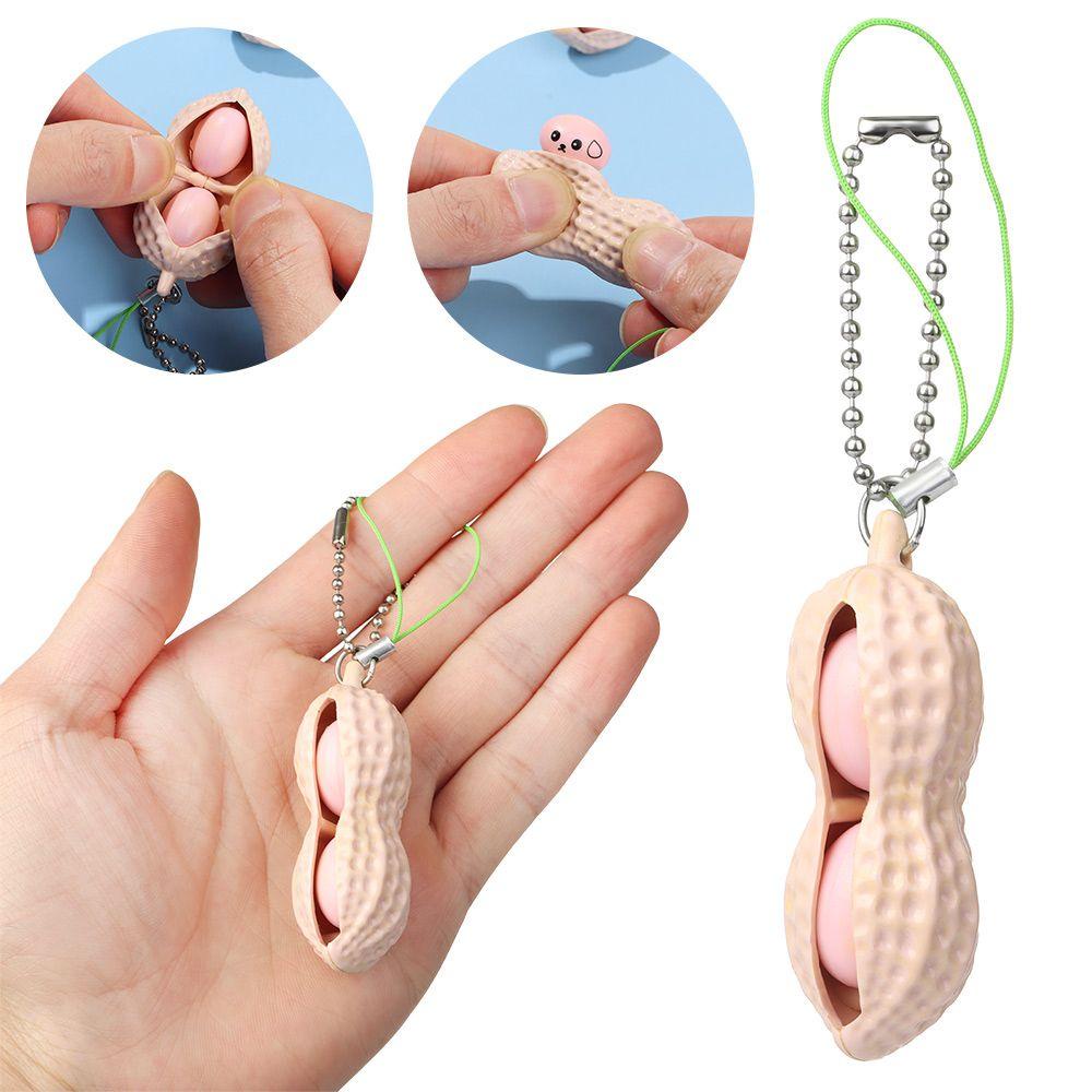 1 Đồ Chơi Nắn Bóp Đàn Hồi Giảm Stress Hình Hạt Đậu Phộng Dễ Thương