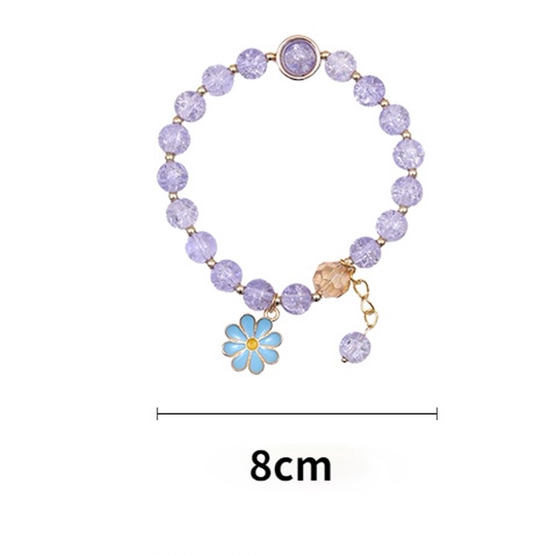 Vòng đeo tay chuỗi hạt pha lê nhân tạo nhiều màu sắc tùy chọn phong cách Hàn Quốc thời trang