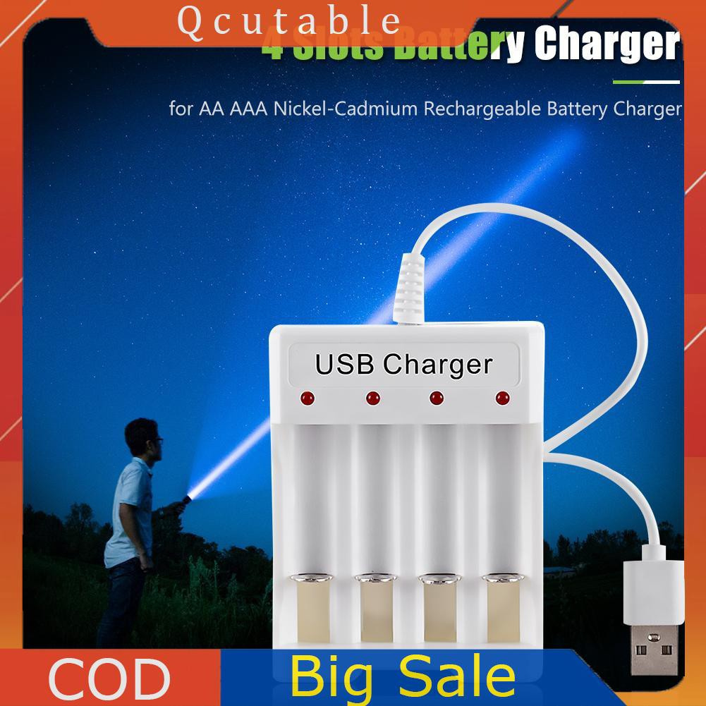 Bộ sạc pin USB thông minh 4 khe gắn tiện lợi