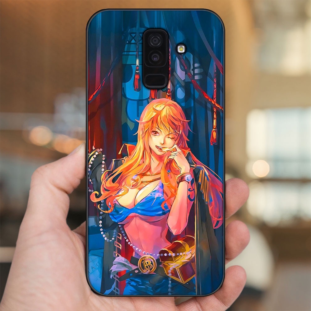 Ốp lưng Samsung A6 Plus viền đen in hình Nami One Piece Đảo Hải Tặc