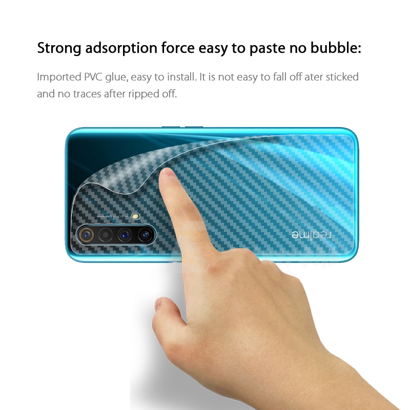 5 Miếng dán mặt lưng cacbon cho Realme Narzo 50i Prime 50A 50 GT Neo 3 GT2 Pro 2 XT X2 X50 30A Chống Bám Vân Tay bảo vệ