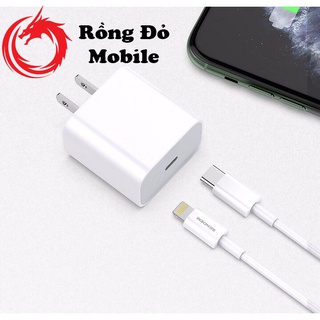 BỘ SẠC NHANH Sendem dùng cho Iphone 11 12 Pro Max công suất 20W USB-C To Lightning chân dẹt US bảo hành 1 năm