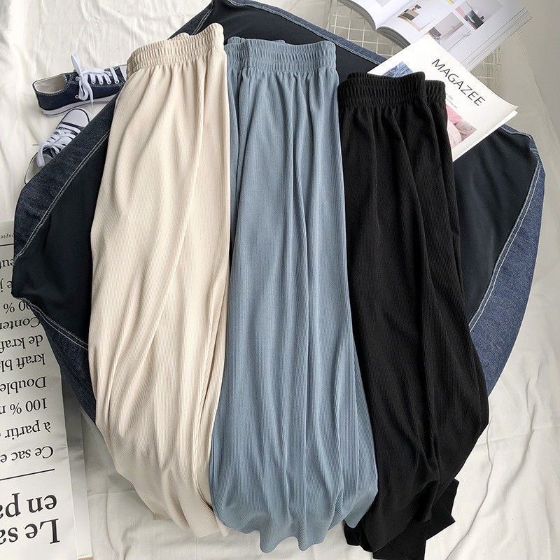 Quần ống rộng ống suông thun tăm thái xuất hàn BIGSIZE (40-65KG) phong cách hàn quốc