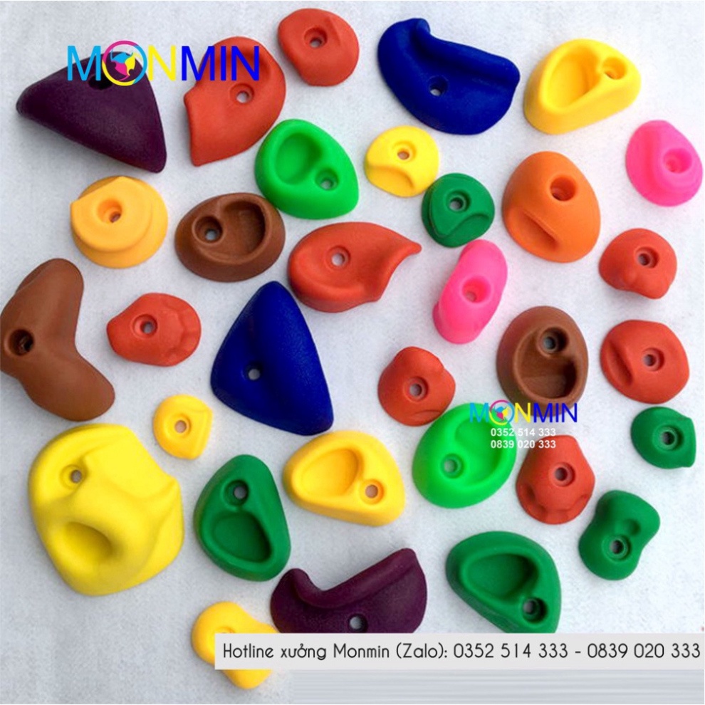 Mấu leo núi trẻ em 32 chi tiết Monmin gắn tường trong nhà, ngoài trời - Hàng cao cấp