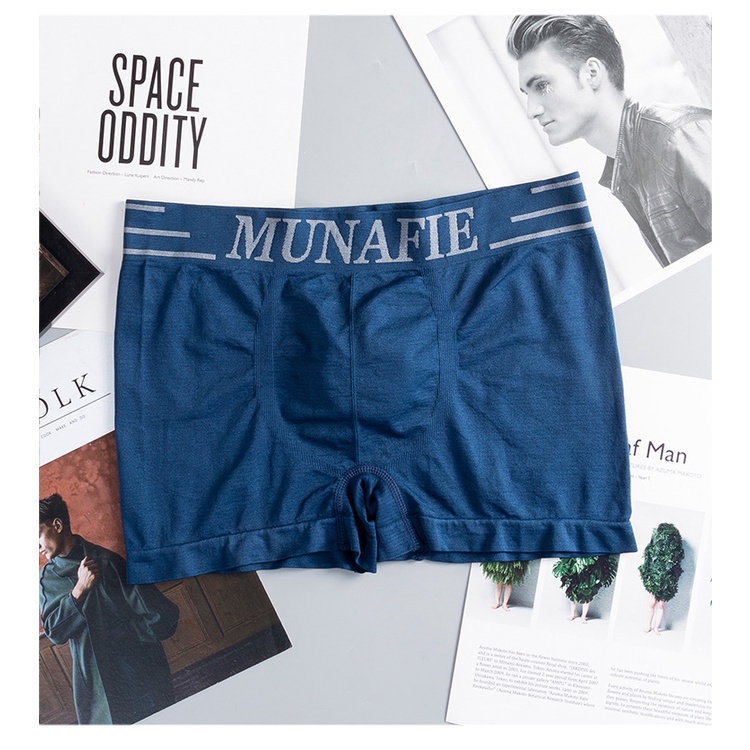 Quần Sịp Nam Đùi Cotton Lụa, Quần Lót Nam Munafie Dệt Kim Co Giãn 4 Chiều Đóng Túi Zip Sang Trọng