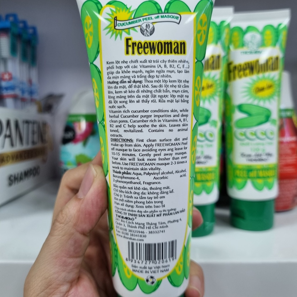 Gel lột mụn THORAKAO Freewoman Peel Off Masque 120g (Chiết xuất Dưa Leo)