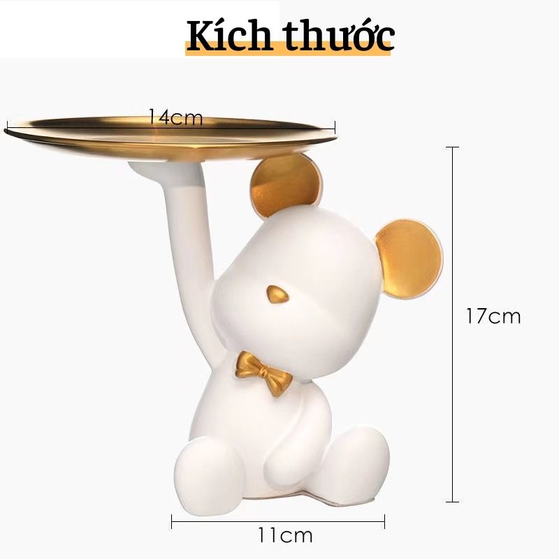 Tượng gấu bê khay đựng mỹ phẩm trái cây decor nhà cửa quà tặng sinh nhật ý nghĩa siêu xinh Giá Rẻ