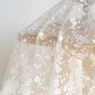 Vải thêu Organza Màu mơ vải ren lưới váy cưới vải nền vải rèm Khăn trải bàn làm thủ công diy NXU6