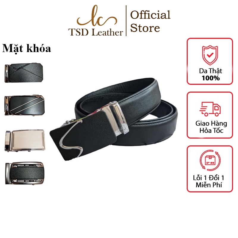 Thắt Lưng Nam Da Bò Cao Cấp TSD01 Dây Nịt Nam Màu Đen Phong Cách Hàn Quốc Khóa Tự Động Nhiều Mặt Thắt Lưng Lựa Chọn