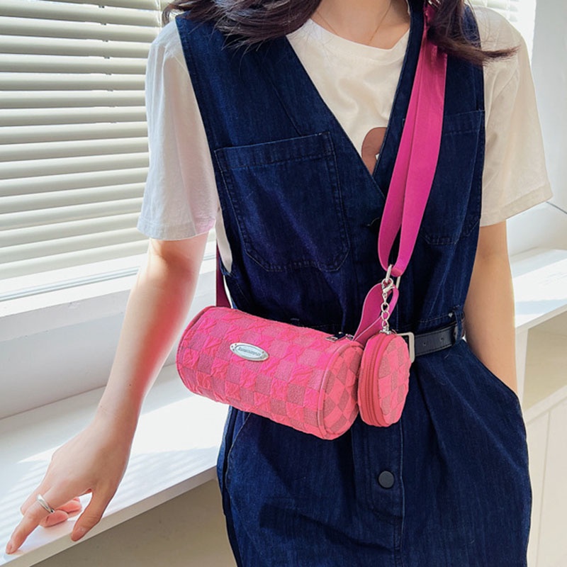 Túi Đeo Vai Họa Tiết Kẻ Sọc Nhiều Màu Sắc Thời Trang Cho Nữ