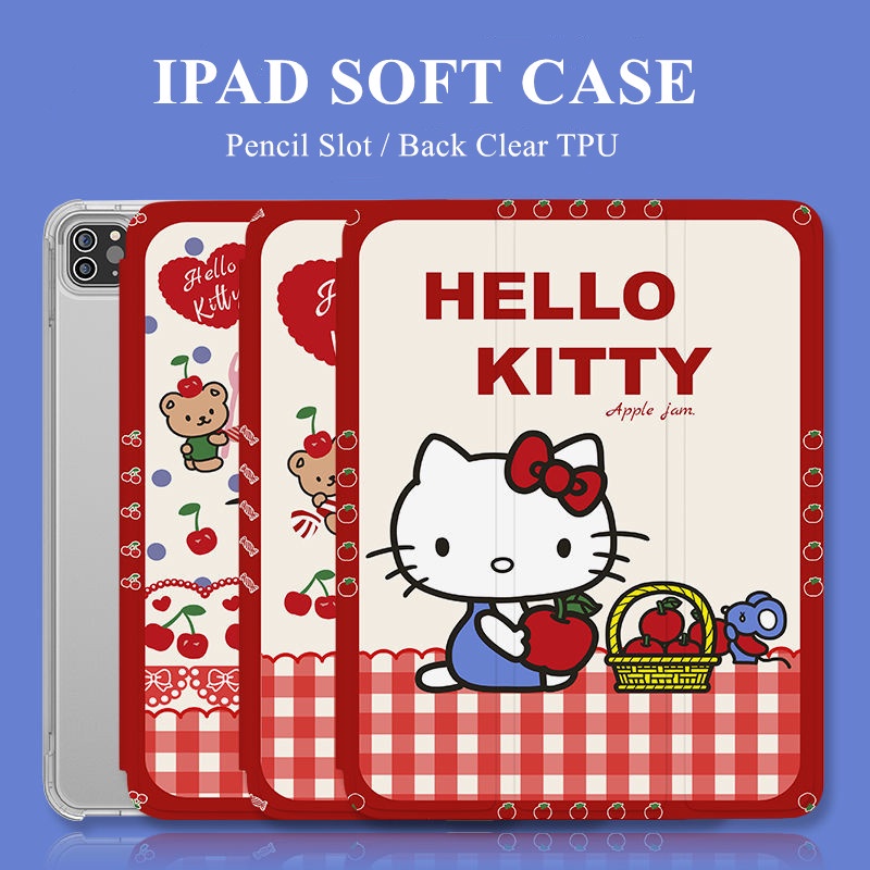 Ốp máy tính bảng TPU họa tiết mèo Hello Kitty dễ thương thích hợp cho iPad Gen7/8/9 10.2" Air4 Air5Pro11" Pro12.9" mini6