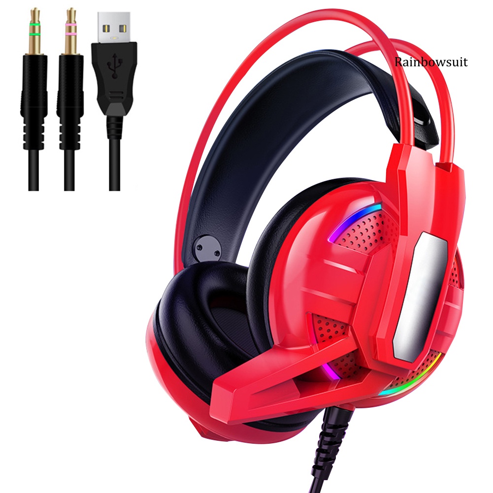 RB- RGB Marquee Stereo Bass Wired Gaming Headset with Microphone for Xbox PC Gamer