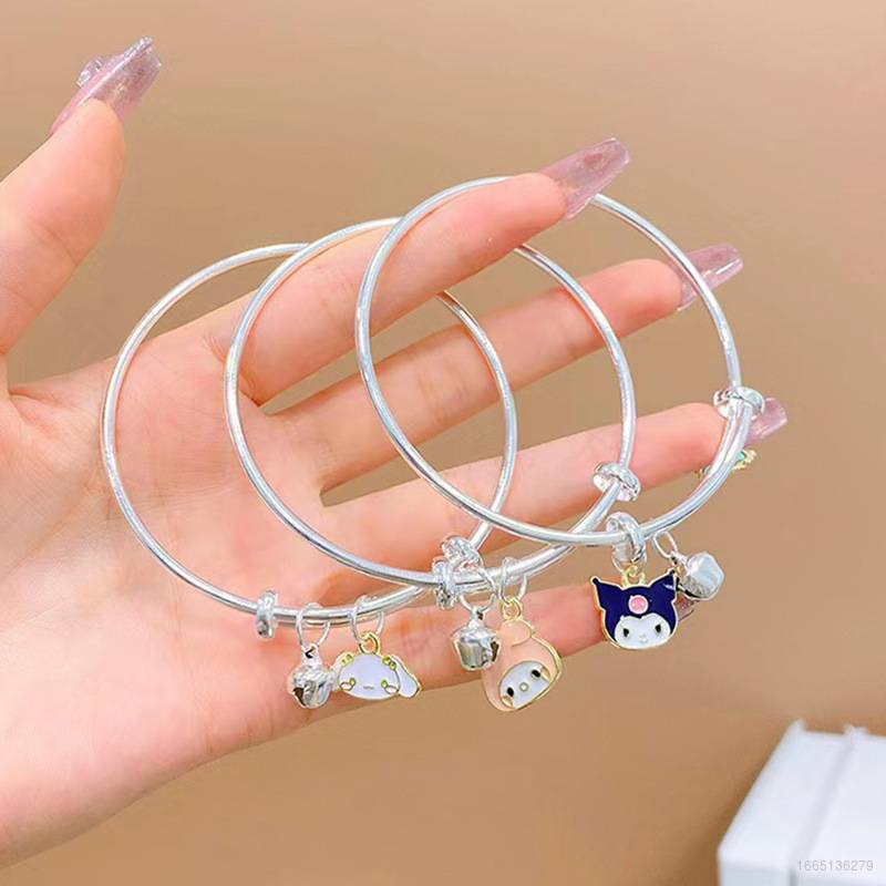 SANRIO Vòng Tay Gắn Chuông Kiểu Hoạt Hình Melody Dễ Thương Cho Học Sinh