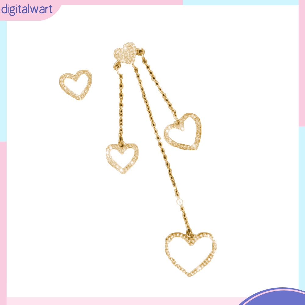 Đôi Bông Tai Dáng Rơi Họa Tiết Bướm Và Trái Tim Xinh Xắn Cho Nữ