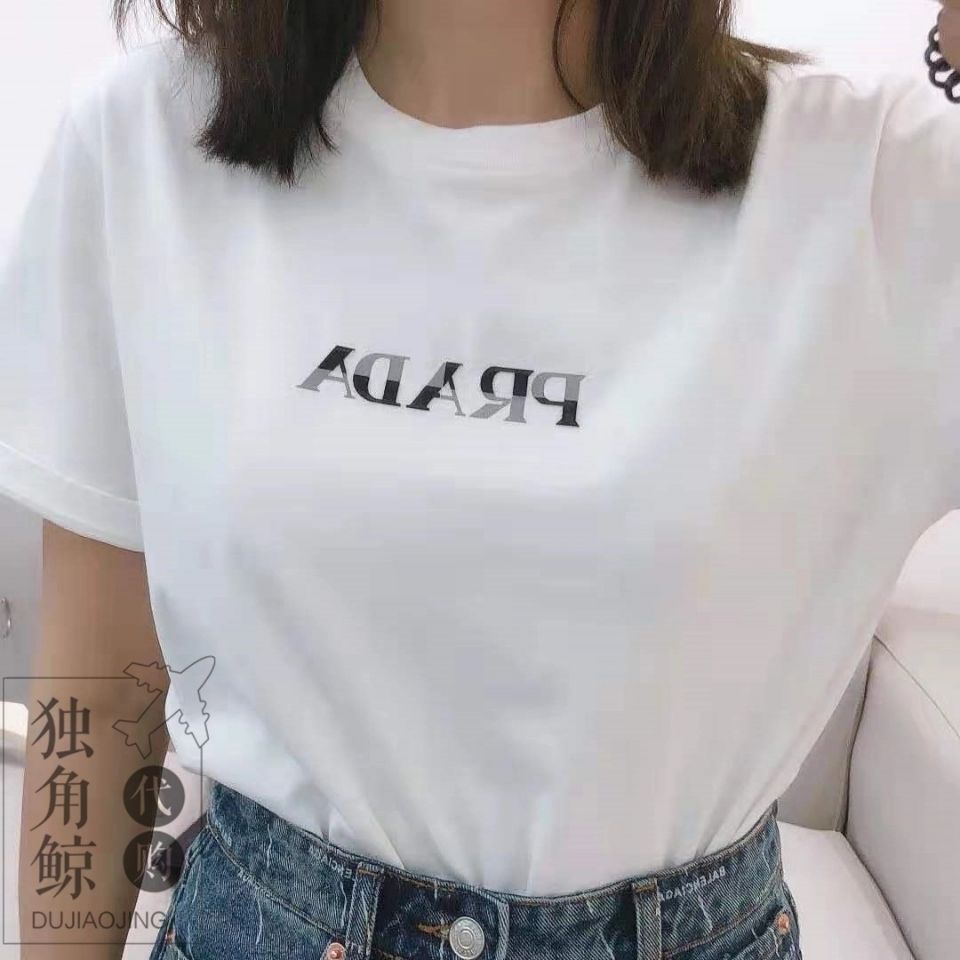 PR Áo Thun Unisex Đếm Thương Mại Nước Ngoài In Chữ Đơn Giản Chất Lượng Cao Phong Cách Âu Mỹ